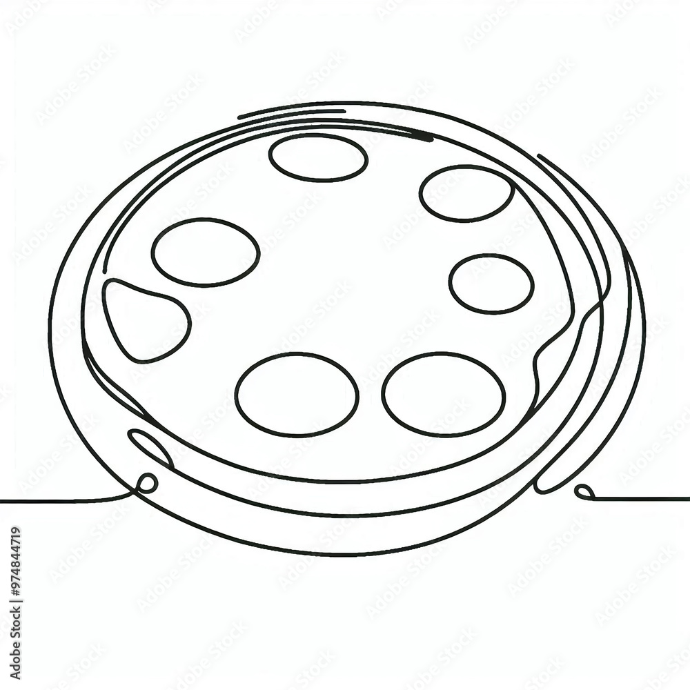 Obraz premium round pizza silhouette thin 