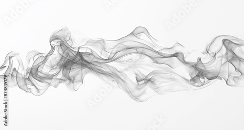 Stock image of a thin and realistic ash smoke texture isolated on a white background