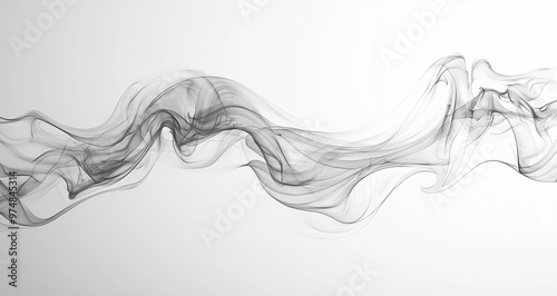 Stock image of a thin and realistic ash smoke texture isolated on a white background