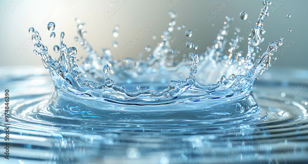 Stock image of ripple of water or water drop splash isolated on a white background, concept of an abstract shape coming out of the water Stock image of ripple of water or water drop splash isolated on a white background, concept of an abstract shape coming out of the water