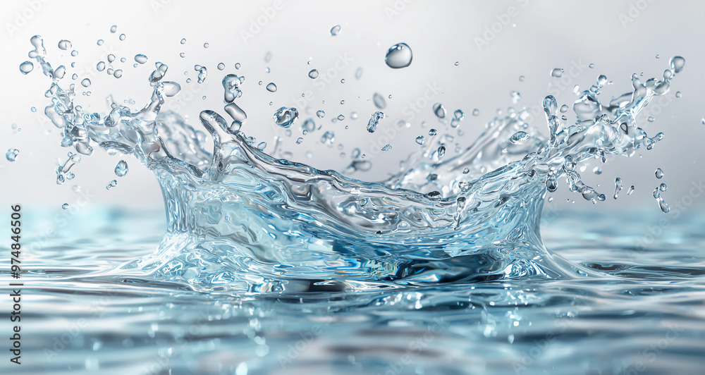 Stock image of ripple of water or water drop splash isolated on a white background, concept of an abstract shape coming out of the water Stock image of ripple of water or water drop splash isolated on a white background, concept of an abstract shape coming out of the water