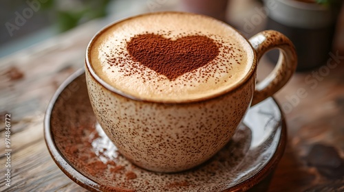 Cappuccino with Heart Shape Design.