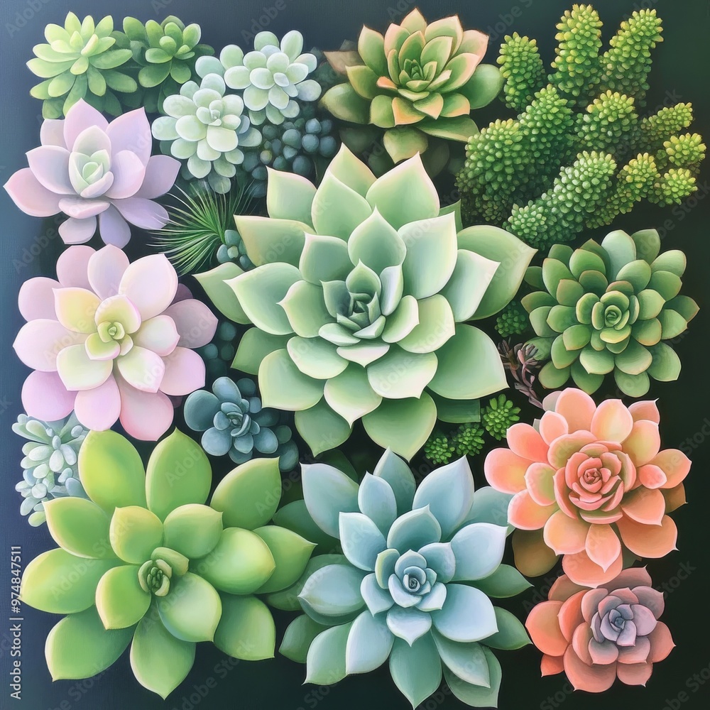 A vibrant collection of various succulent plants showcasing diverse shapes and colors, perfect for nature lovers and decorators. A vibrant collection of various succulent plants showcasing diverse shapes and colors, perfect for nature lovers and decorators.