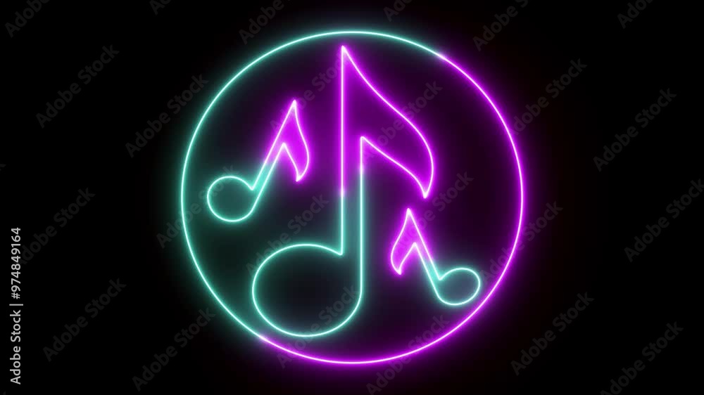 music icon audio music speaker animation. Animation neon glowing speaker on black background. music icon audio music speaker animation. Animation neon glowing speaker on black background.