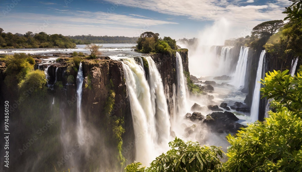 Victoria Falls in Full Flow, Showcasing the Power and Majesty of Nature Victoria Falls in Full Flow, Showcasing the Power and Majesty of Nature