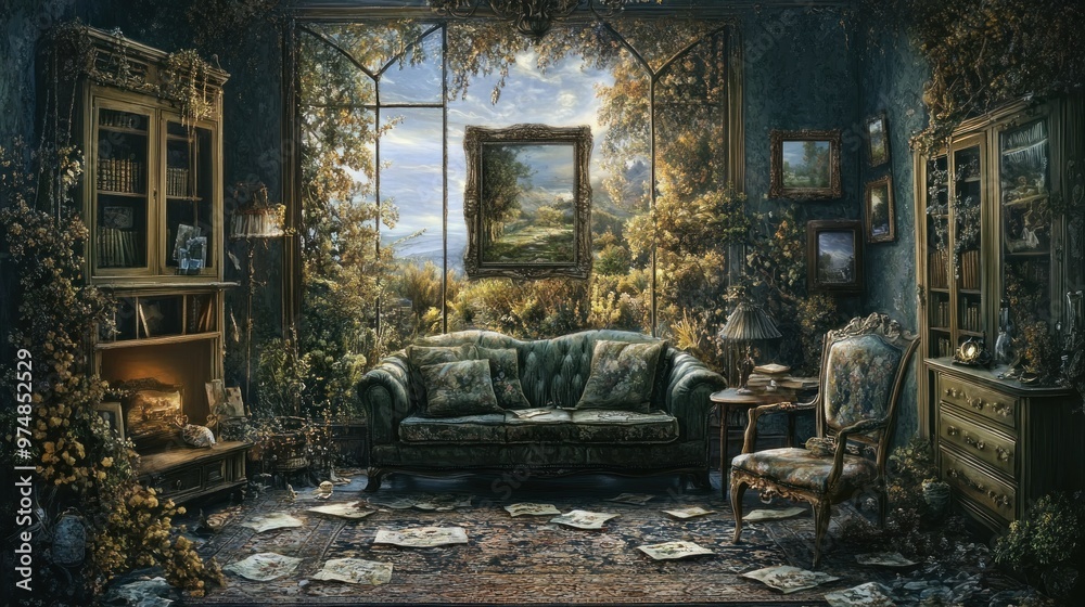 Overgrown Victorian Living Room with a View Overgrown Victorian Living Room with a View