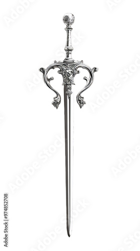 A rapier, one of the types of melee weapons, transparent background.