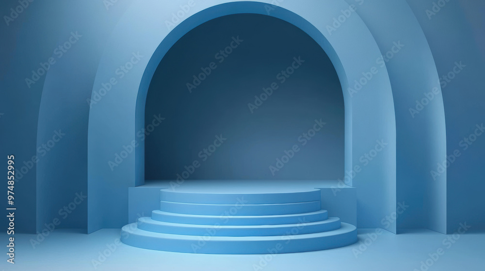 Blue Minimalist Podium. Blue Minimalist Podium.