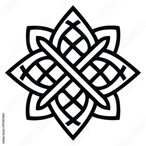 Celtic Irish knot vector design with interwind pattern art photo