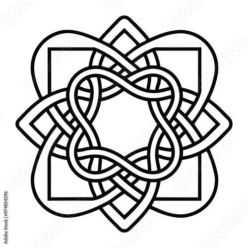 Celtic Irish knot vector design with interwind pattern art photo