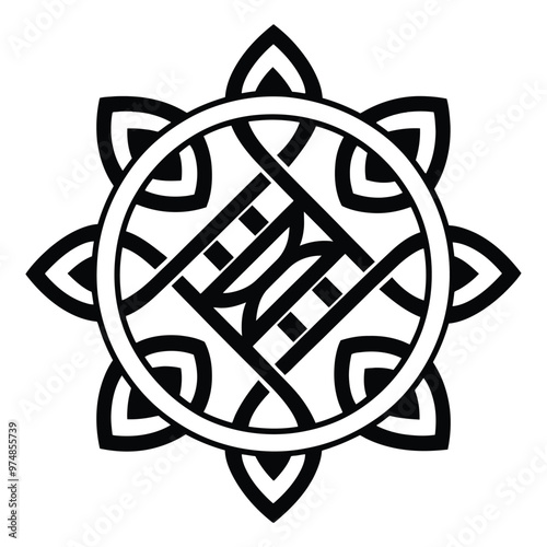 Celtic Irish knot vector design with interwind pattern art photo