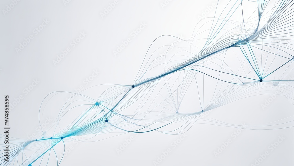 Abstract lines and nodes create a dynamic, flowing design, emphasizing connectivity and technology. Abstract lines and nodes create a dynamic, flowing design, emphasizing connectivity and technology.