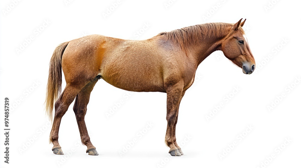 Obraz premium A horse standing sideways, isolate on white background