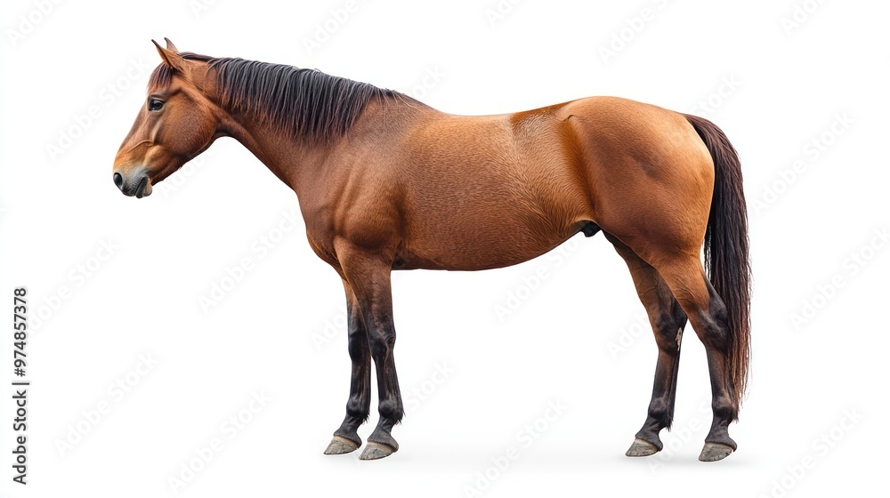 Obraz premium A horse standing sideways, isolate on white background