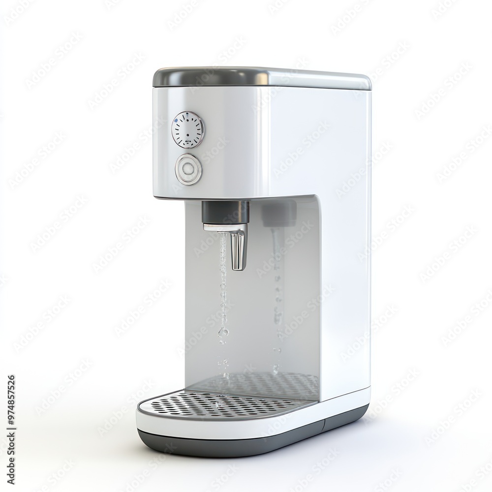 A hot water dispenser, isolate on white background A hot water dispenser, isolate on white background