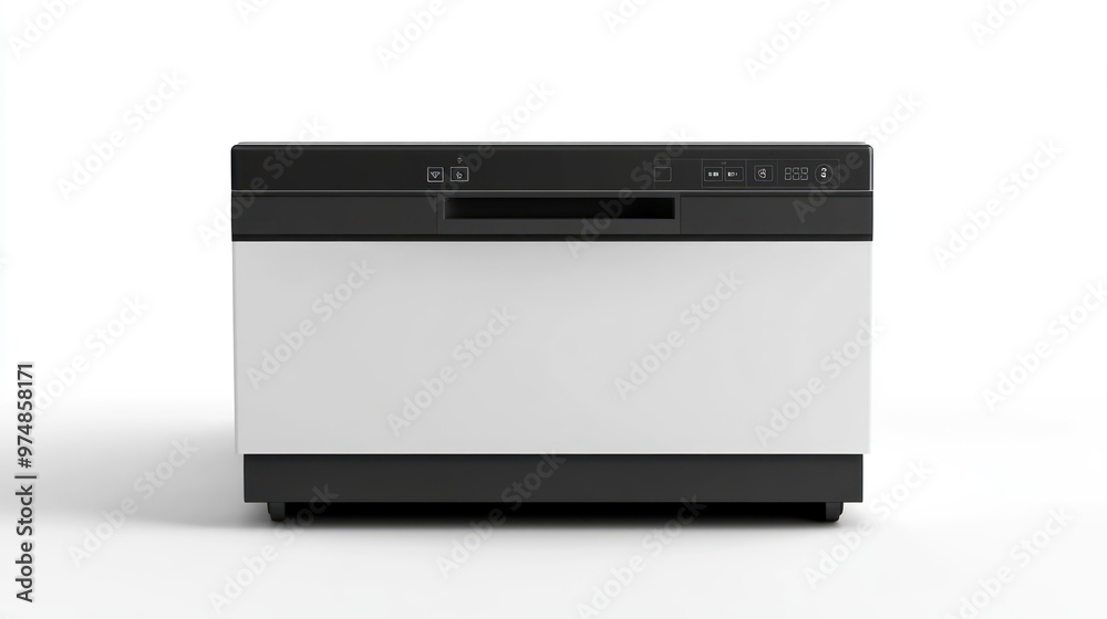 A modern countertop dishwasher, isolate on white background A modern countertop dishwasher, isolate on white background