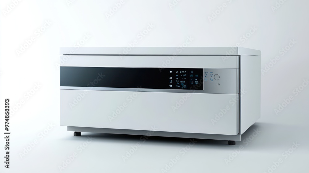 Fototapeta premium A modern countertop dishwasher, isolate on white background