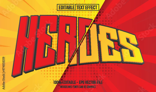 heroes editable text effect