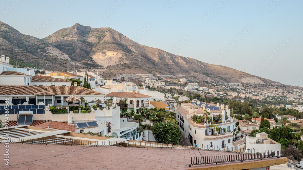 Obraz premium view of old part of benalmadena from above