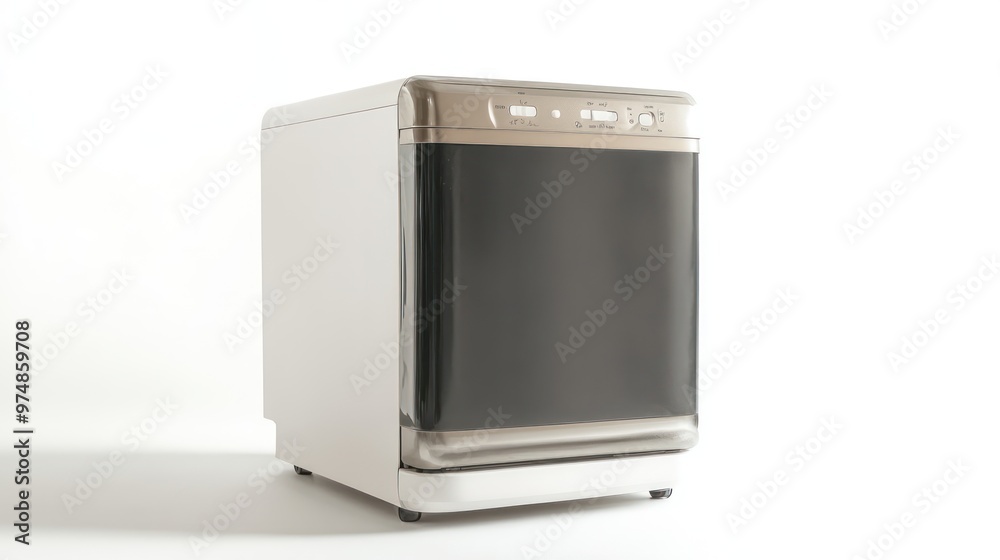 A photo of a portable dishwasher, isolate on white background A photo of a portable dishwasher, isolate on white background