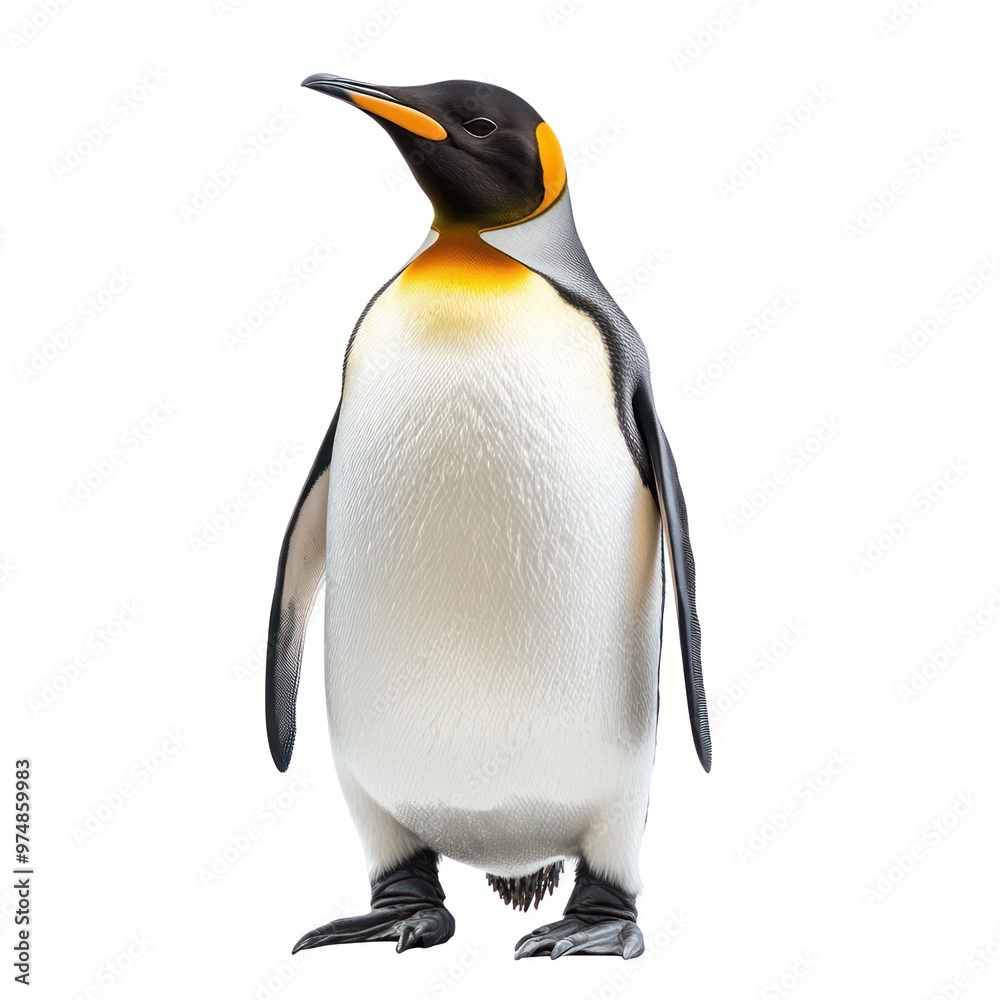 Fototapeta premium A photo of a standing penguin, isolate on white background