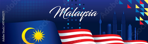 Malaysia "Merdeka Day" means ‎Malaysian Independence Day, 31th August 1957, greeting card, poster, banner, background, template, colorful Malaysia Merdeka day background, Hari Malaysia vector