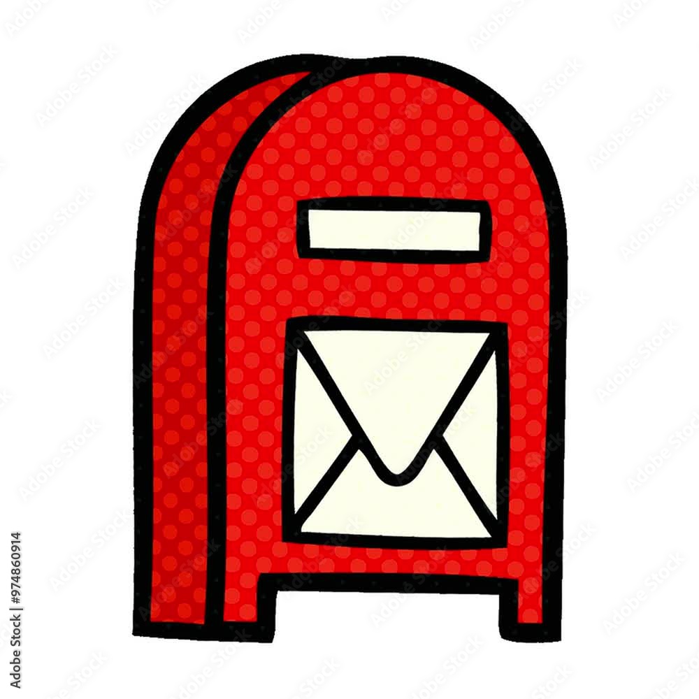 comic book style cartoon of a mail box comic book style cartoon of a mail box