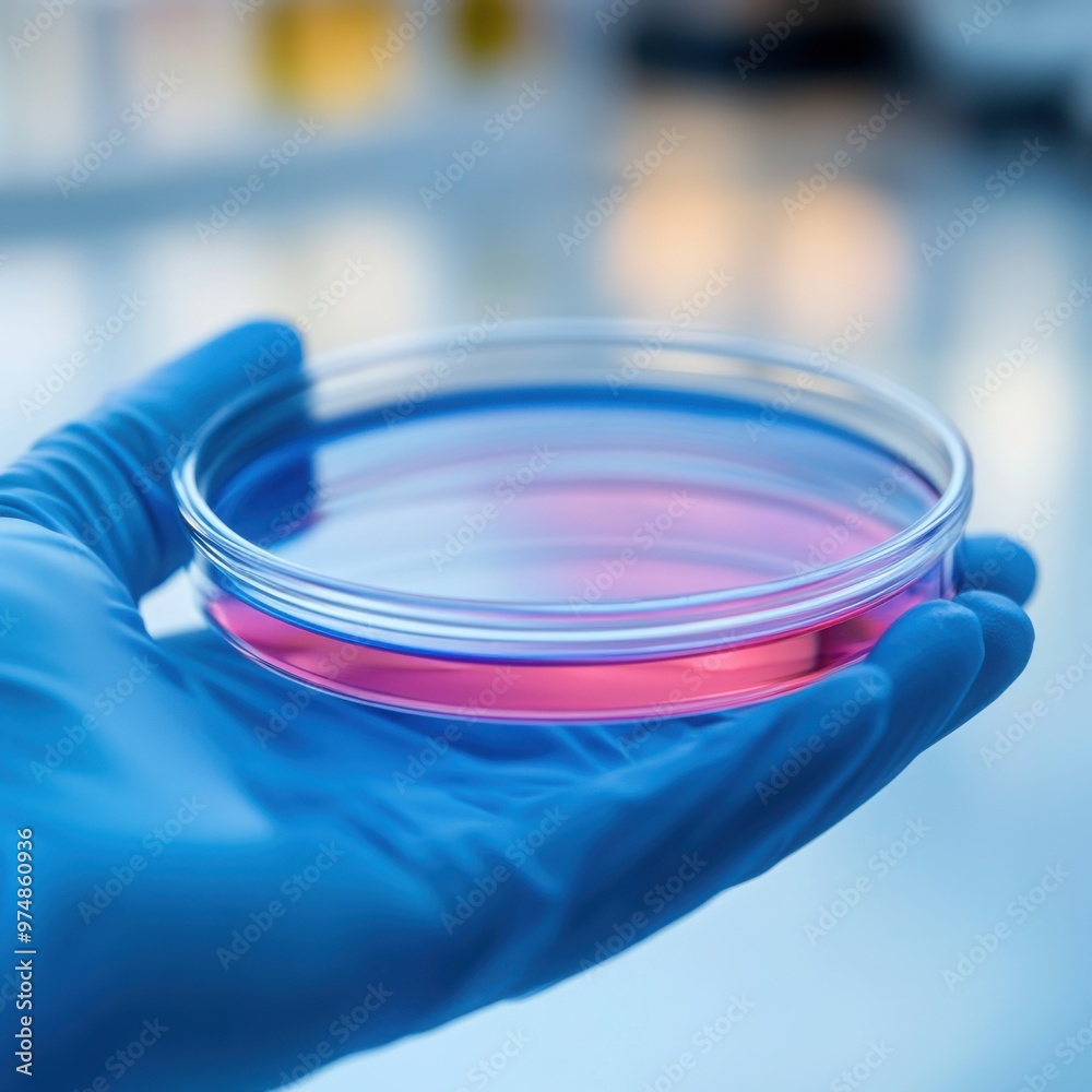 Close-up of petri dish with genetically engineered microorganisms in a state-of-the-art biotech lab random add Close-up of petri dish with genetically engineered microorganisms in a state-of-the-art biotech lab random add