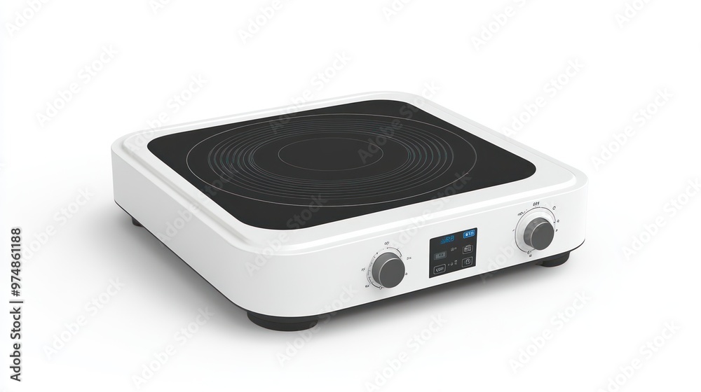 A portable induction cooktop, isolate on white background A portable induction cooktop, isolate on white background