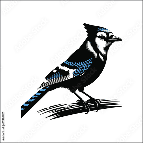 bird, crow, black, animal, wildlife, nature, raven, magpie, beak, white, wild, birds, feather, branch, isolated, avian, feathers
blue jay on a branch