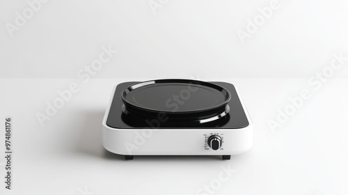 A portable induction cooktop, isolate on white background