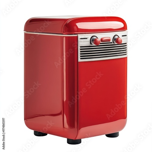 A portable mini fridge, isolate on white background photo