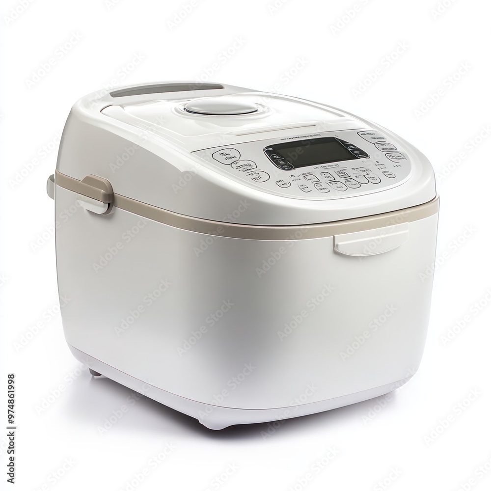 A rice cooker with advanced settings, isolate on white background