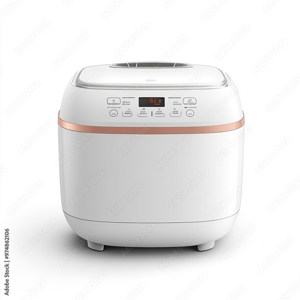 A rice cooker with advanced settings, isolate on white background A rice cooker with advanced settings, isolate on white background