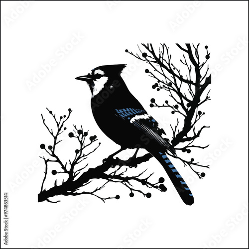 bird, crow, black, animal, wildlife, nature, raven, magpie, beak, white, wild, birds, feather, branch, isolated, avian, feathers
blue jay on a branch