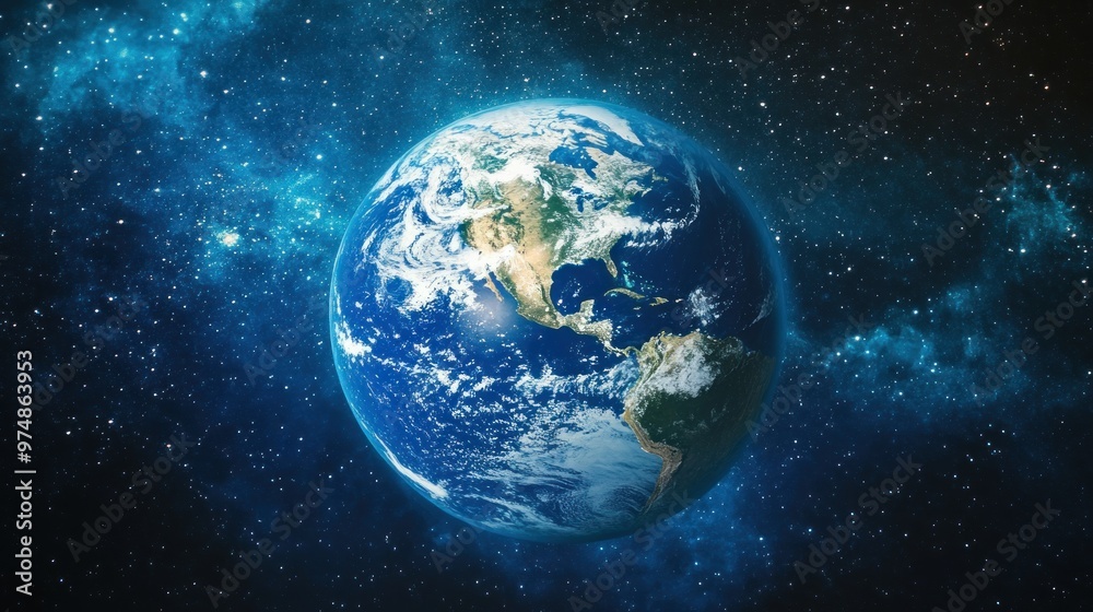 Earth as Seen from Space with Stars and Galaxies in the Background Earth as Seen from Space with Stars and Galaxies in the Background