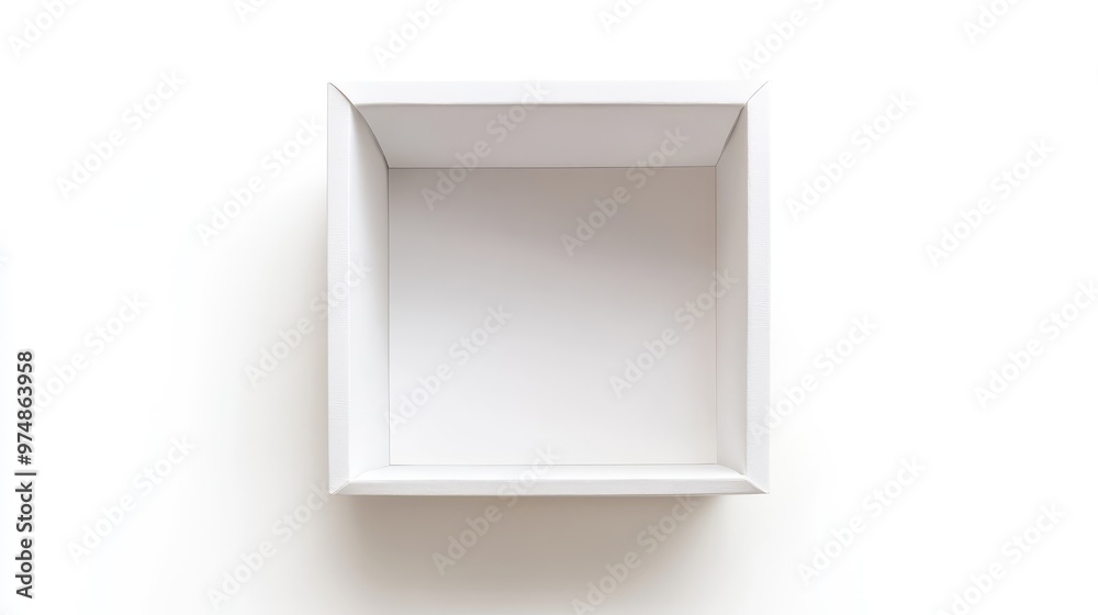 Empty White Paper Box with Transparent Window. AI generated illustration Empty White Paper Box with Transparent Window. AI generated illustration