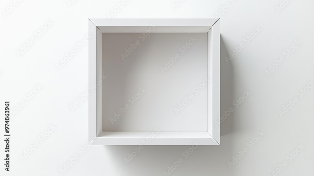 Empty White Paper Box with Transparent Window. AI generated illustration Empty White Paper Box with Transparent Window. AI generated illustration