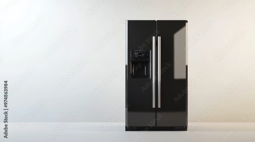A smart refrigerator panel, isolate on white background A smart refrigerator panel, isolate on white background