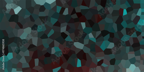 Dark Multicolor Broken Stained Glass Background with dark lines. Voronoi diagram background. Seamless pattern with 3d shapes vector Vintage Illustration background. Geometric Retro tiles pattern