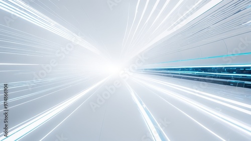 Abstract representation of light beams converging towards a bright center, evoking a sense of speed and motion.