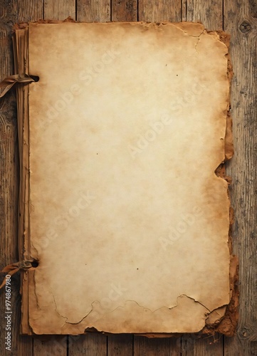 a very old parchment on an old wooden table