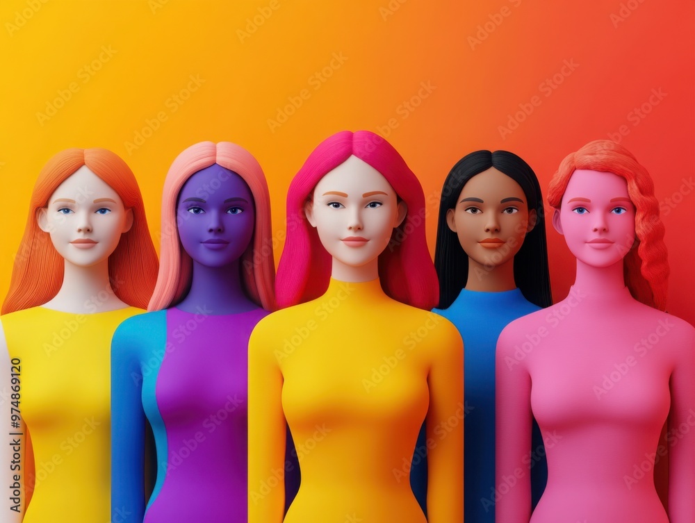 Woke identity revolution, symbols of inclusivity and pride, 3D illustration