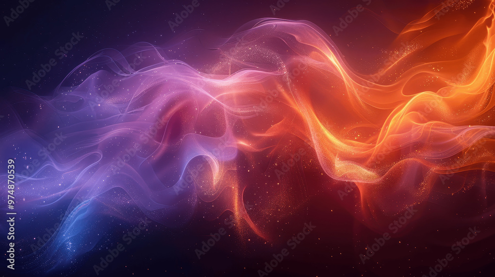 Vibrant swirling colors create an abstract representation of energy and movement against a dark background at twilight Vibrant swirling colors create an abstract representation of energy and movement against a dark background at twilight