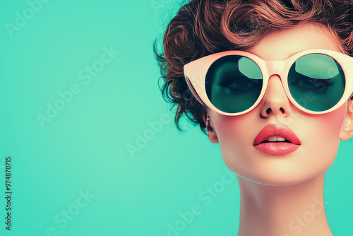 Woman with curly hair wearing sunglasses.