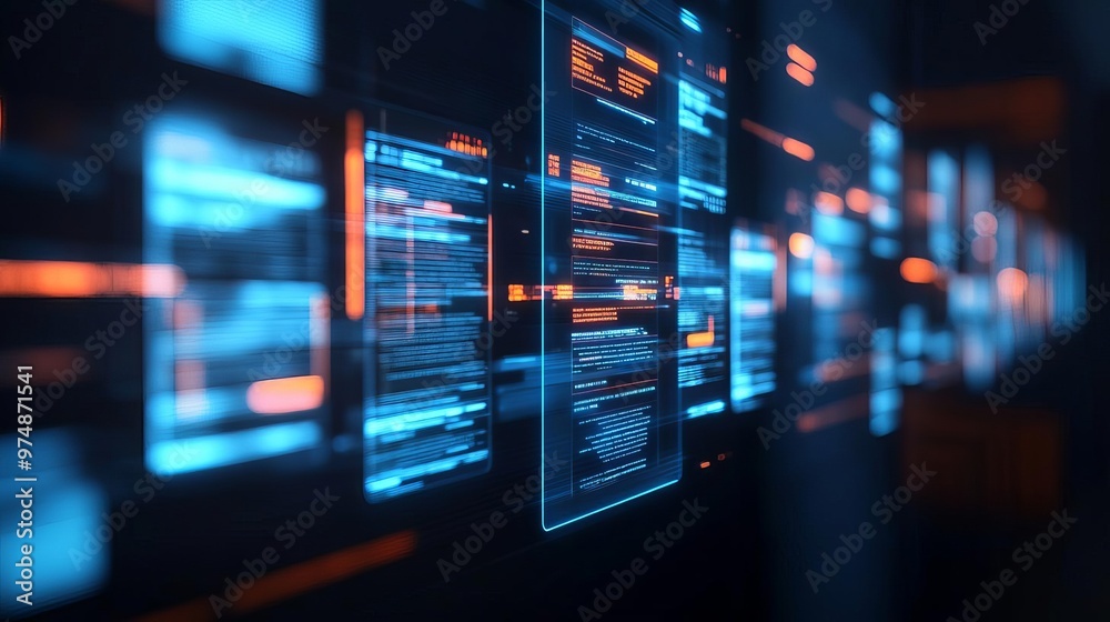 Digital campaign planning, floating holographic boards, futuristic design Digital campaign planning, floating holographic boards, futuristic design