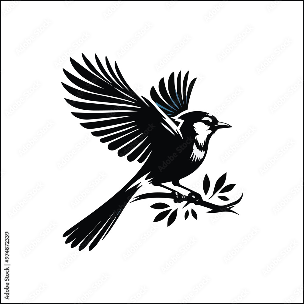 Fototapeta premium blue bird on a white background