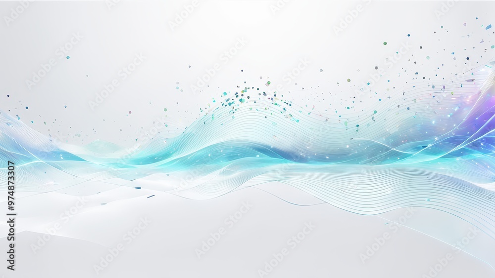 Abstract wave design with soft colors and sparkles, ideal for backgrounds or digital art.
