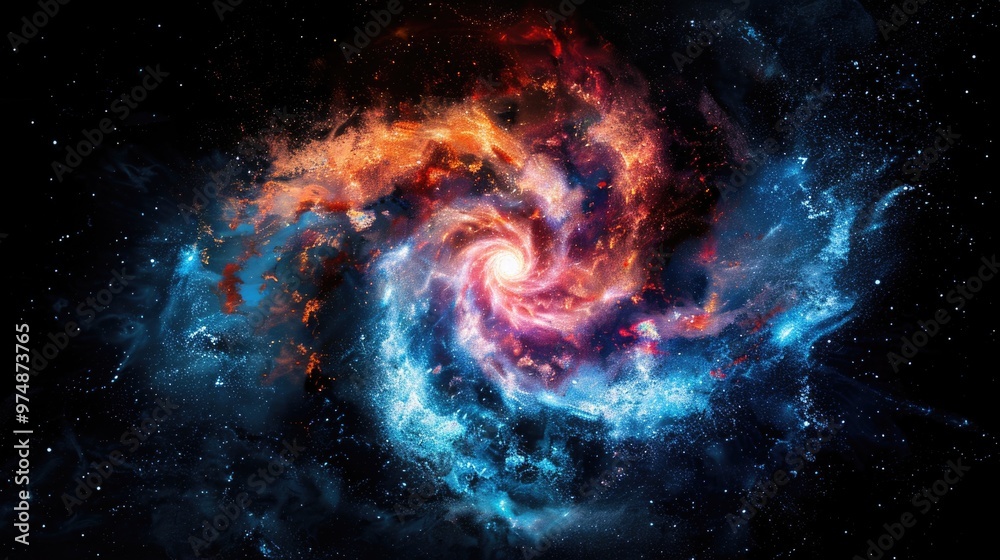 A stunning view of a spiral galaxy in the night sky, ideal for astronomy and space-themed projects A stunning view of a spiral galaxy in the night sky, ideal for astronomy and space-themed projects