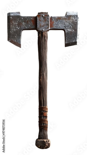 A warhammer, one of the types of melee weapons, transparent background.